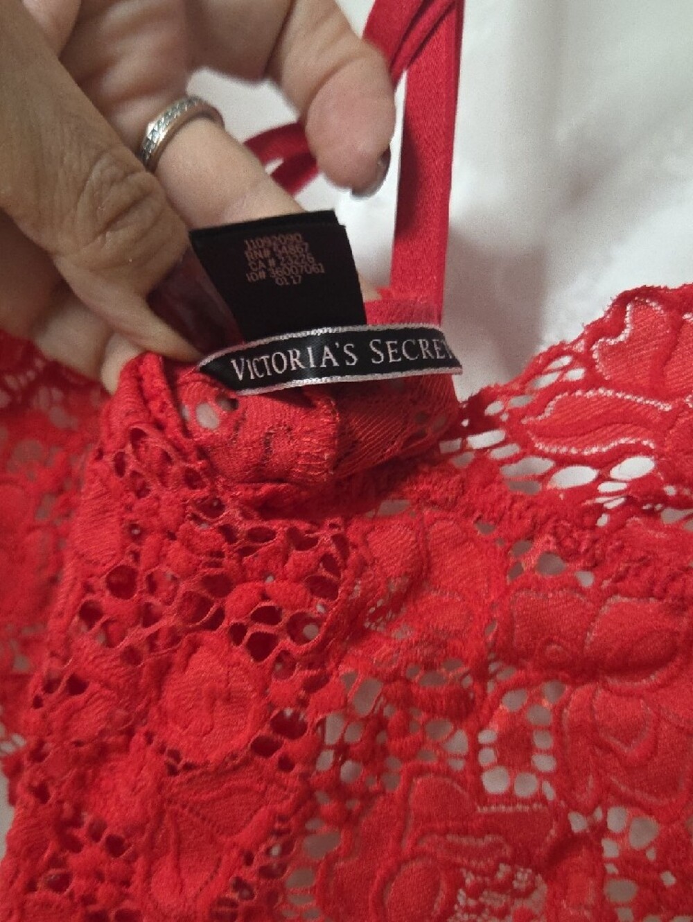 Victoria's Secret Red Lace Plunge Bodysuit Large Size - Picture 5 of 6
